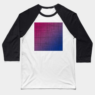 Pink Purple Blue Gradient - Black Sketched Grid - Bisexual Colors - Bi Flag Baseball T-Shirt